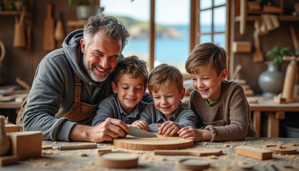 découvrez l'émouvante histoire d'un père et de ses trois fils dans les côtes-d'armor, unis par leur passion et leur savoir-faire transmis de génération en génération dans l'artisanat familial.