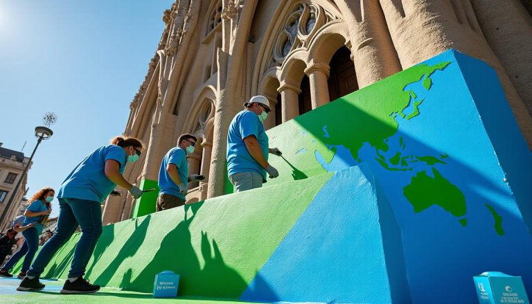 des militants écologistes ont aspergé de peinture la sagrada familia à barcelone, dans le but d’attirer l’attention sur l’urgence environnementale et de sensibiliser le public à la protection de la planète.