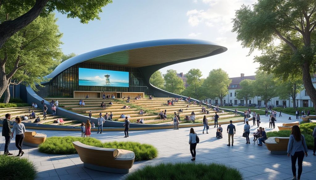 à guingamp, l'uco développe un amphithéâtre innovant et connecté, doté des dernières technologies, prévu pour une ouverture fin 2026, offrant un espace moderne et interactif pour les étudiants et intervenants.