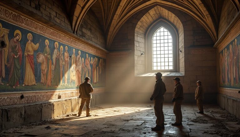 découvrez la redécouverte fascinante d'une fresque médiévale unique au cœur du château de durham, en angleterre, révélant un trésor historique exceptionnel.