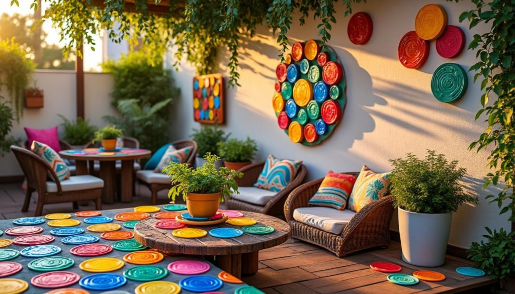 découvrez comment transformer vos couvercles en plastique en décorations uniques pour sublimer votre terrasse et lui apporter une touche originale et écologique.