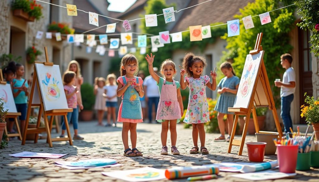à querrien, les enfants révèlent leur créativité lors de la grande lessive®, un événement artistique fédérateur qui célèbre l'expression et l'imagination des jeunes participants.