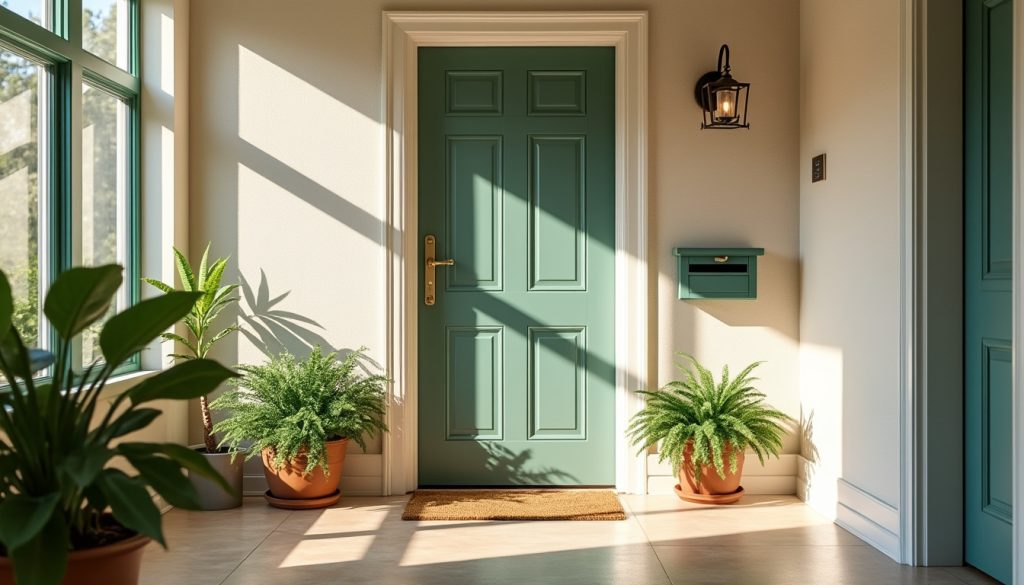 découvrez comment une simple couche de peinture vert sauge sur ma porte d'entrée a transformé mon palier en un espace lumineux et accueillant, et ce qui s'est passé trois semaines après ce changement.