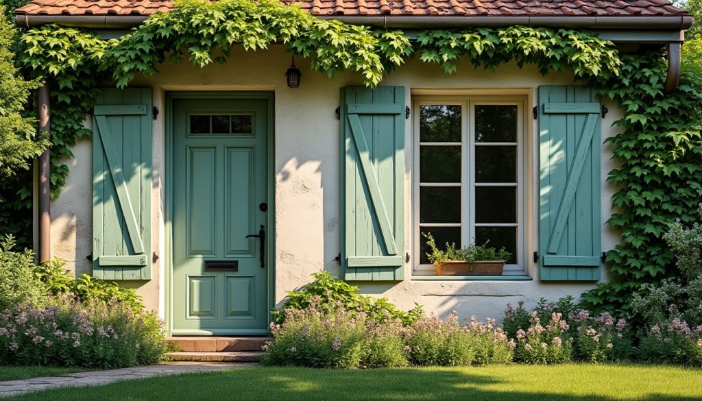 découvrez comment la maison a transformé son look après que les volets aient été repeints en vert sauge, et ce qui s'est passé deux étés plus tard pour moderniser encore davantage son charme.